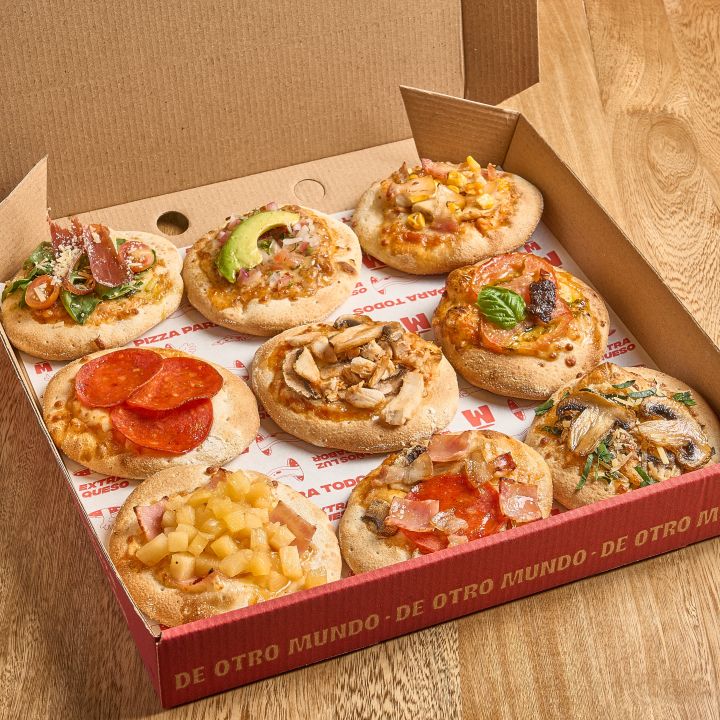 Caja de 9 mini pizzas