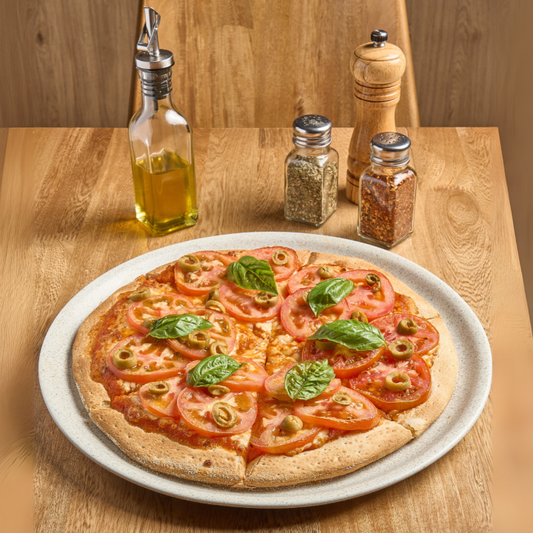 Pizza Margarita y olivia